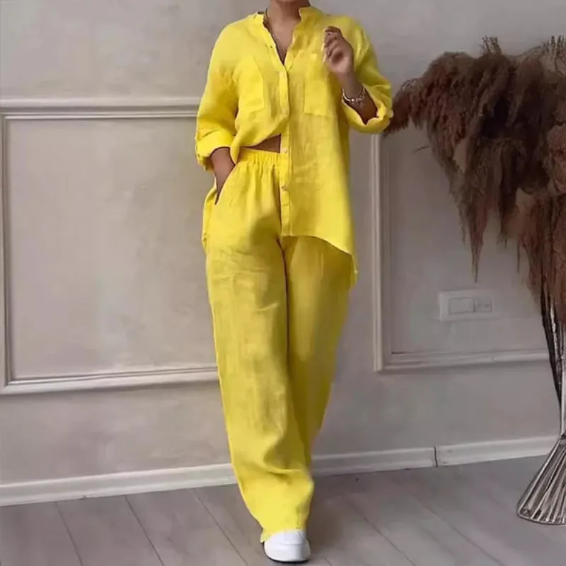 2 Piece Button Up Shirt And Trousers Set