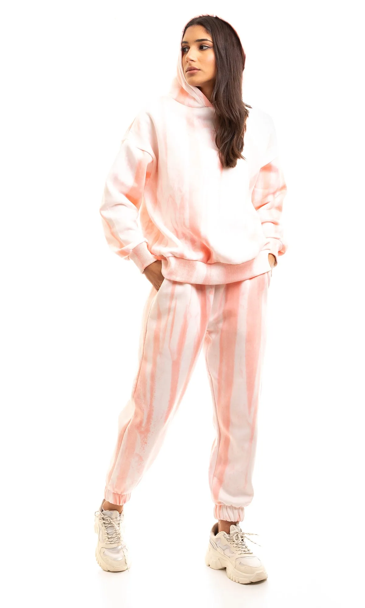 95858 Elastic Hem Relaxed Fit Pink Pants