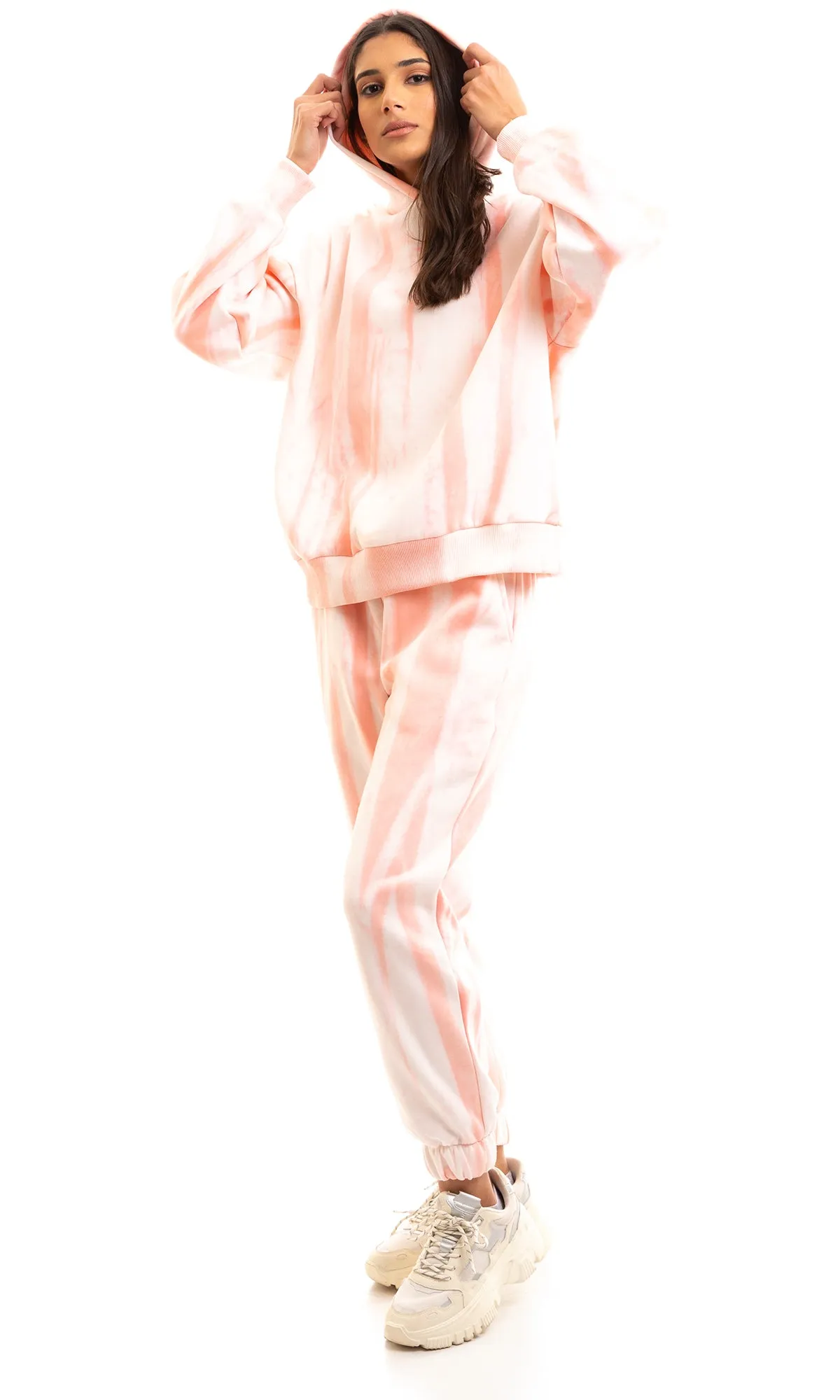 95858 Elastic Hem Relaxed Fit Pink Pants