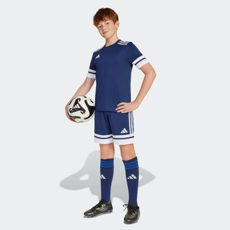 Adidas Kids' Aeroready Squadra 25 Football T-Shirt - Quick-Dry Navy Jersey JJ0053