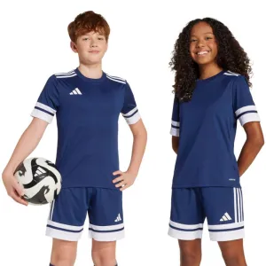 Adidas Kids' Aeroready Squadra 25 Football T-Shirt - Quick-Dry Navy Jersey JJ0053