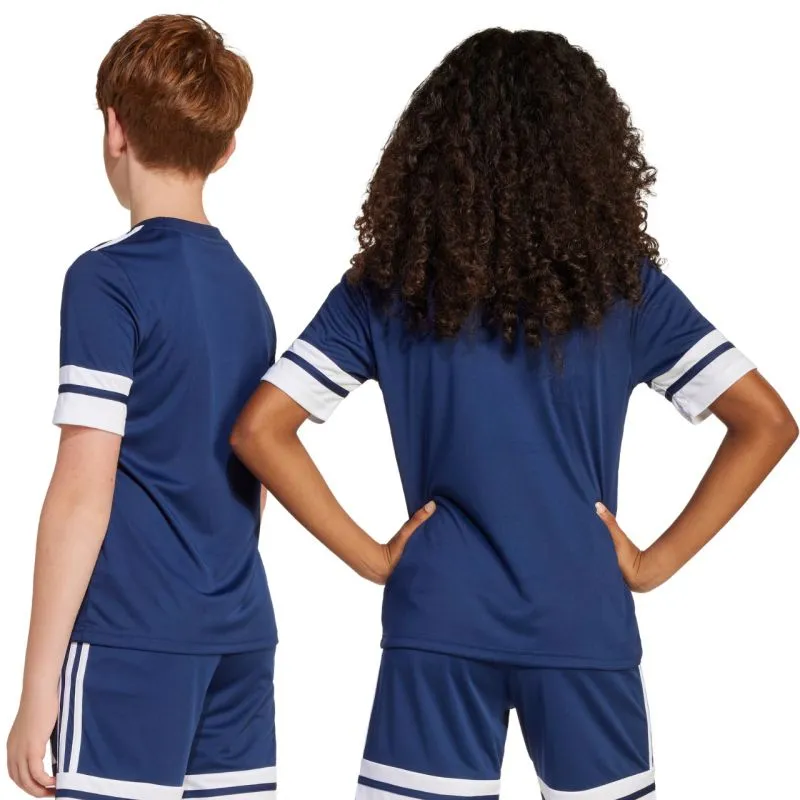 Adidas Kids' Aeroready Squadra 25 Football T-Shirt - Quick-Dry Navy Jersey JJ0053