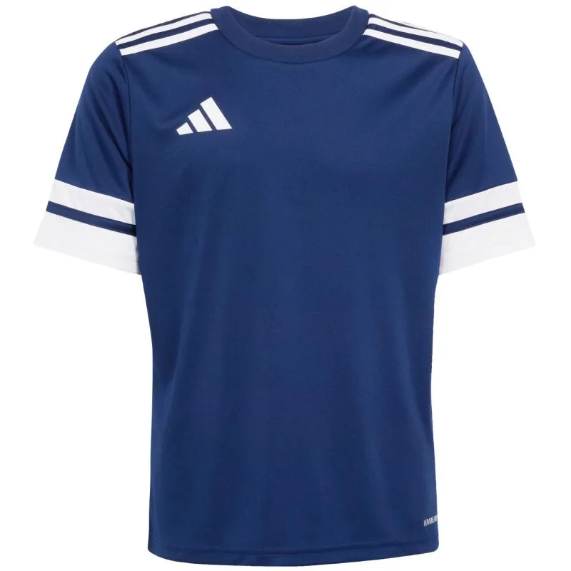 Adidas Kids' Aeroready Squadra 25 Football T-Shirt - Quick-Dry Navy Jersey JJ0053