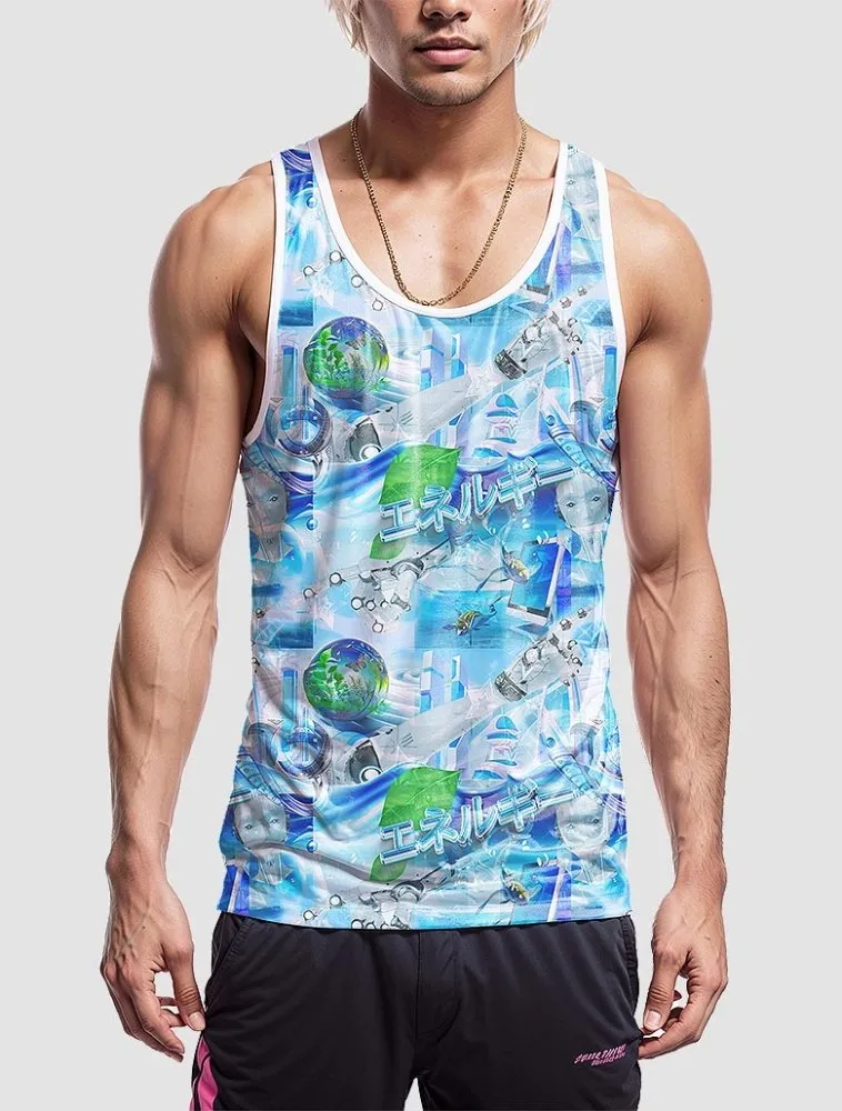 AI Robot Y2K Men's All Over Print Tank Top