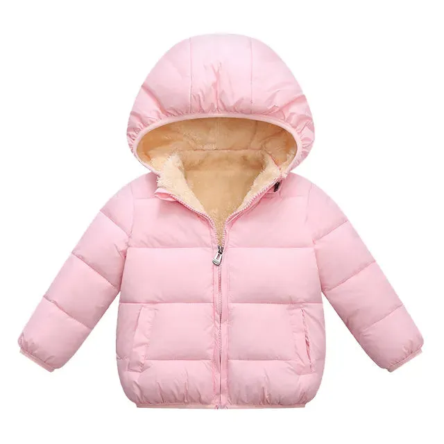Baby/Kids Warm Plush Thicken Fur Hooded Jackets