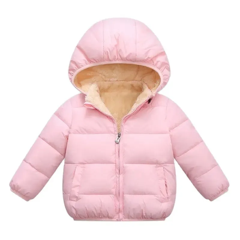 Baby/Kids Warm Plush Thicken Fur Hooded Jackets