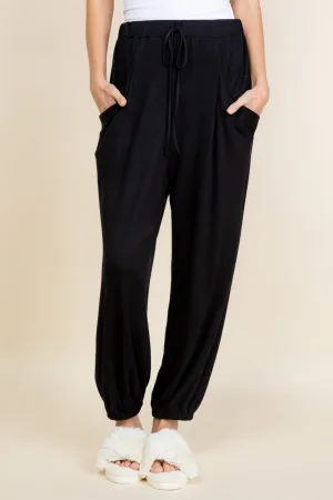 Black Relaxed Fit Joggers with Pockets