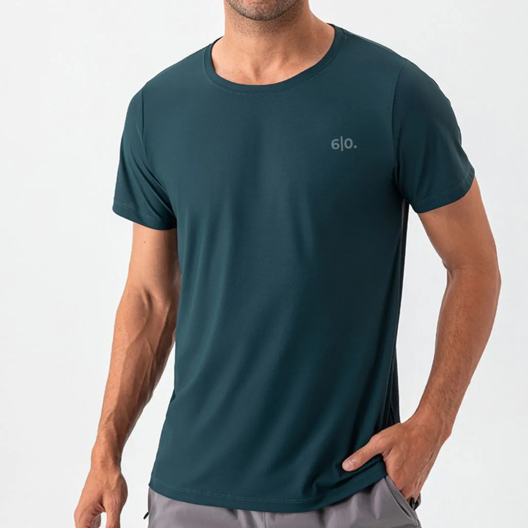 Burgundy blue quick dry material short sleeve t-shirts for men