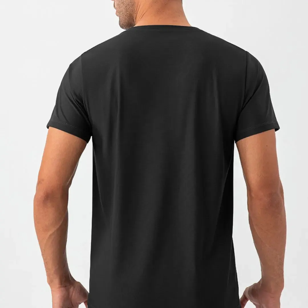 Burgundy blue quick dry material short sleeve t-shirts for men