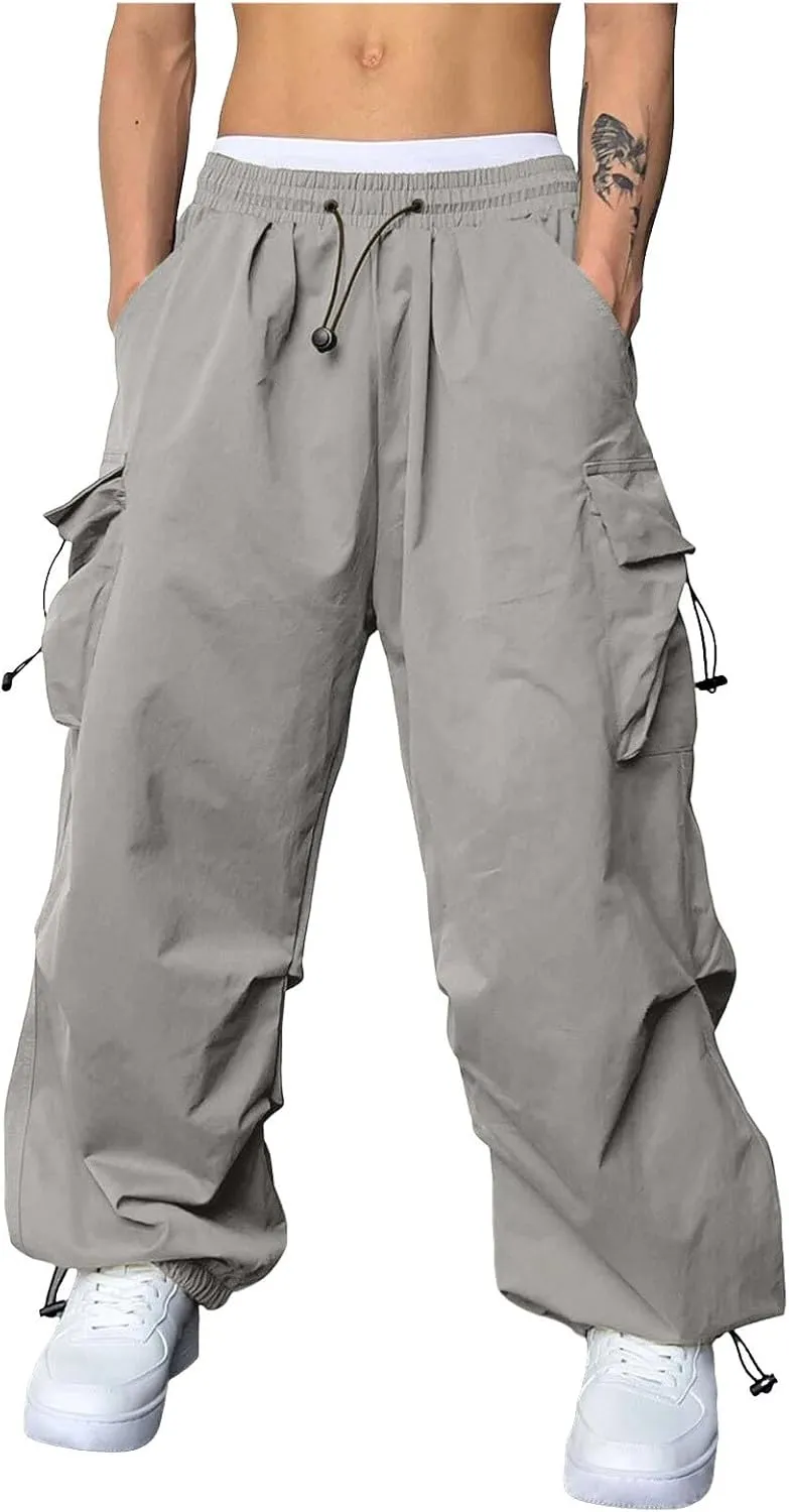 Cargo Pant for Men Cotton Casual Joggers Elastic Waist Cargo Combat Work Pant with Multiple Pockets