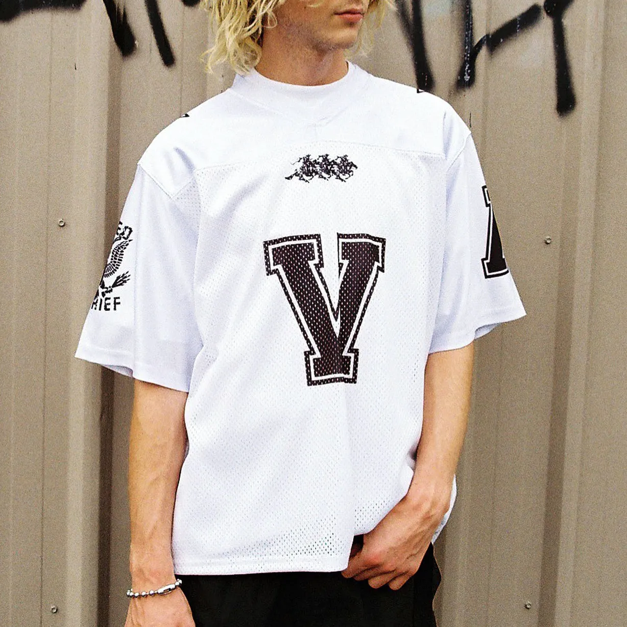Casual Street Print Mesh T-Shirt