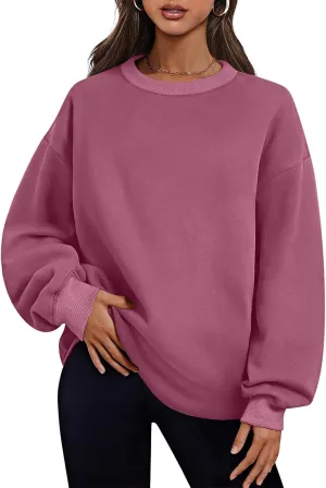 Ceboyel Women No Hood Sweatshirts Trendy Crewneck Pullover Oversized Sweatshirt Long Sleeve Tops Casual Outfits Clothes