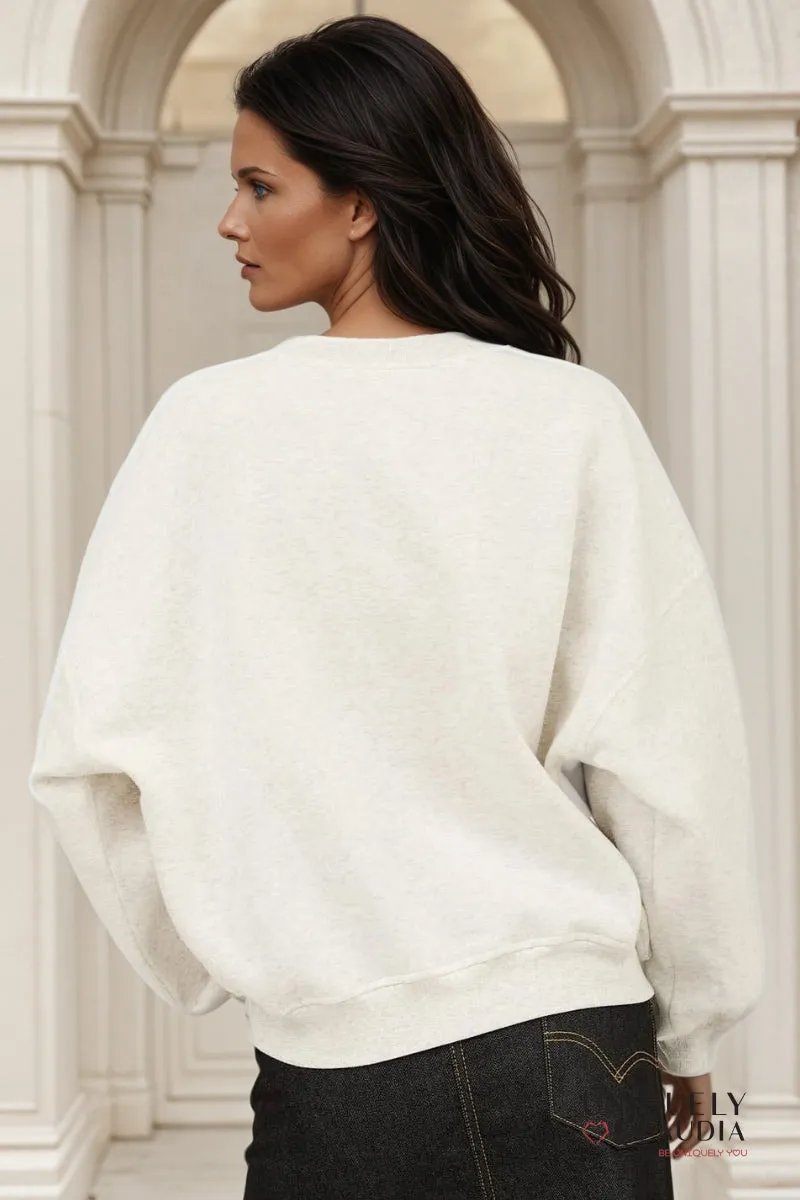 Chateau Des Vignes Embroidered Crewneck Sweatshirt