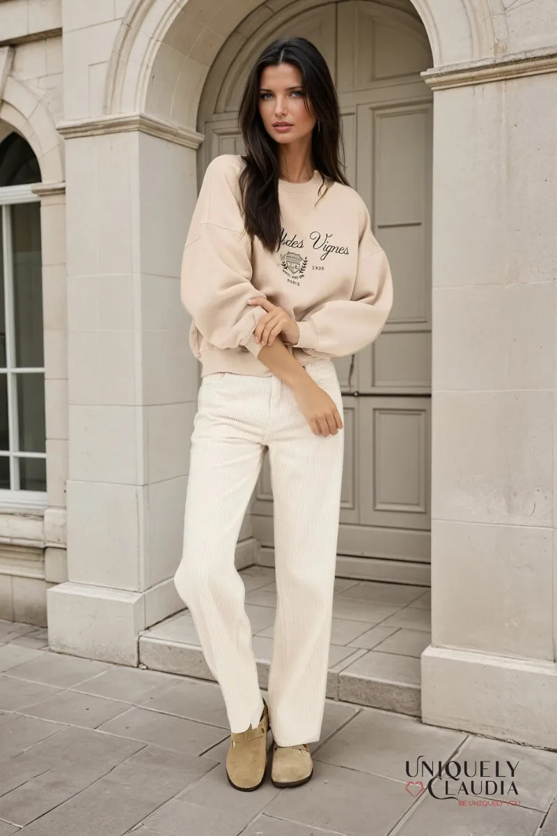 Chateau Des Vignes Embroidered Crewneck Sweatshirt