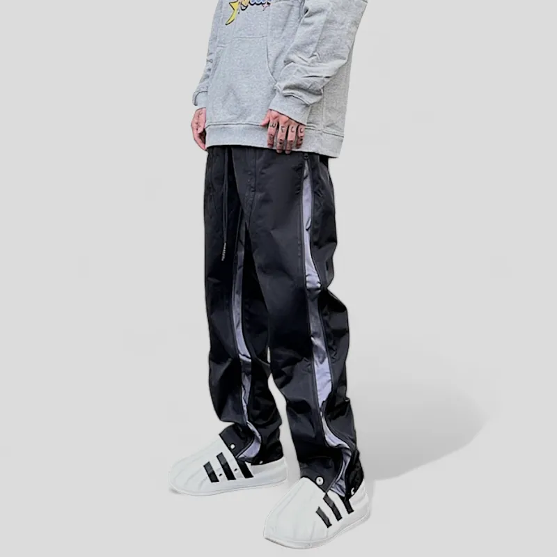 Contrast panel zipper joggers