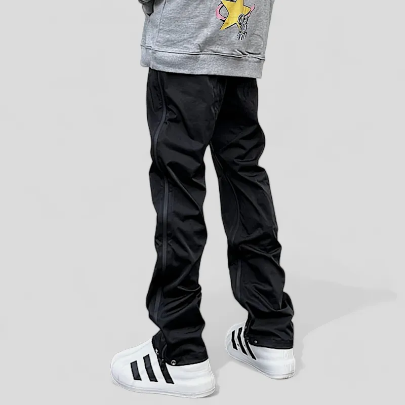 Contrast panel zipper joggers