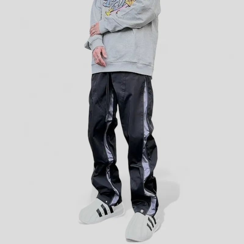 Contrast panel zipper joggers
