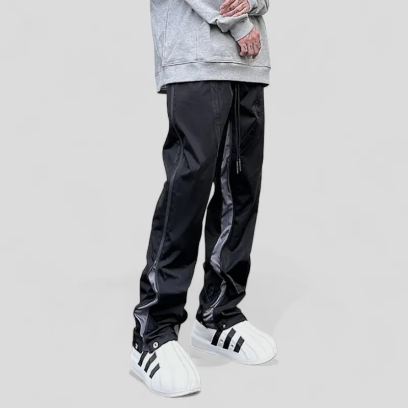 Contrast panel zipper joggers