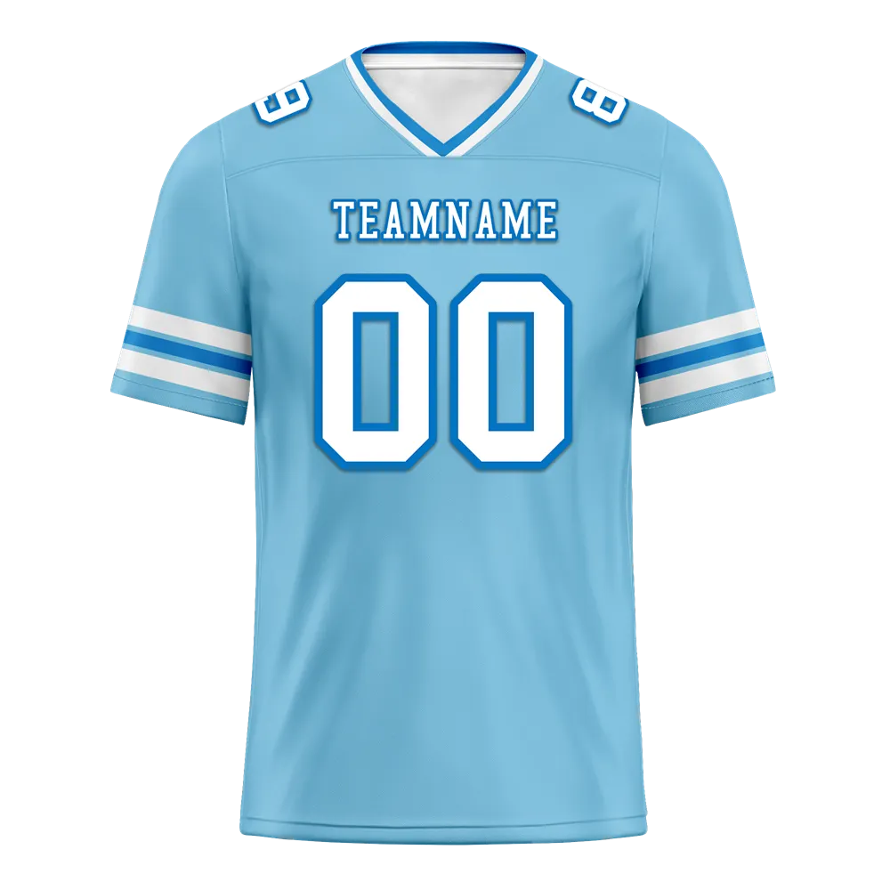 Custom Aqua Sleeve Stripes White Personalized Authentic Football Jersey FBJ02-bc0f07a