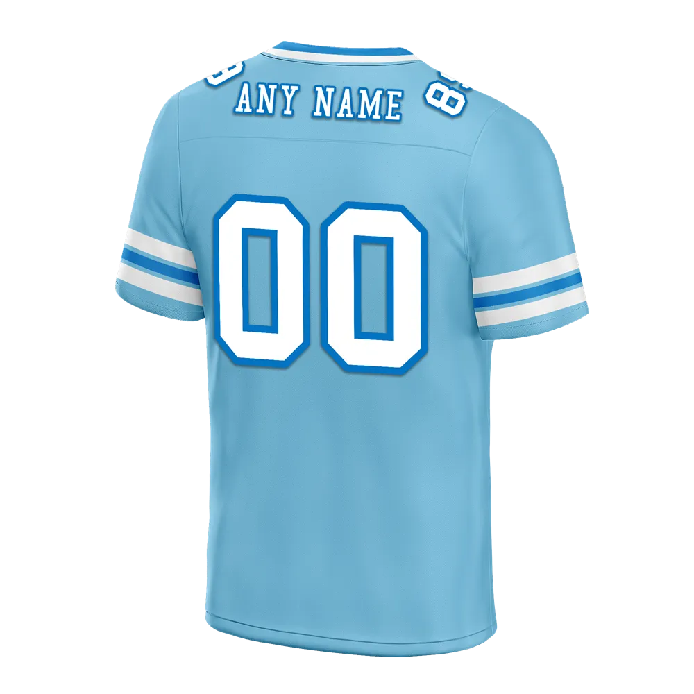 Custom Aqua Sleeve Stripes White Personalized Authentic Football Jersey FBJ02-bc0f07a