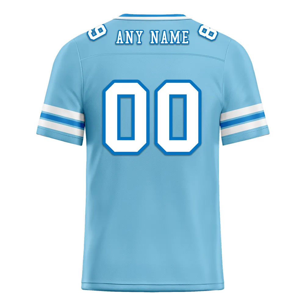 Custom Aqua Sleeve Stripes White Personalized Authentic Football Jersey FBJ02-bc0f07a