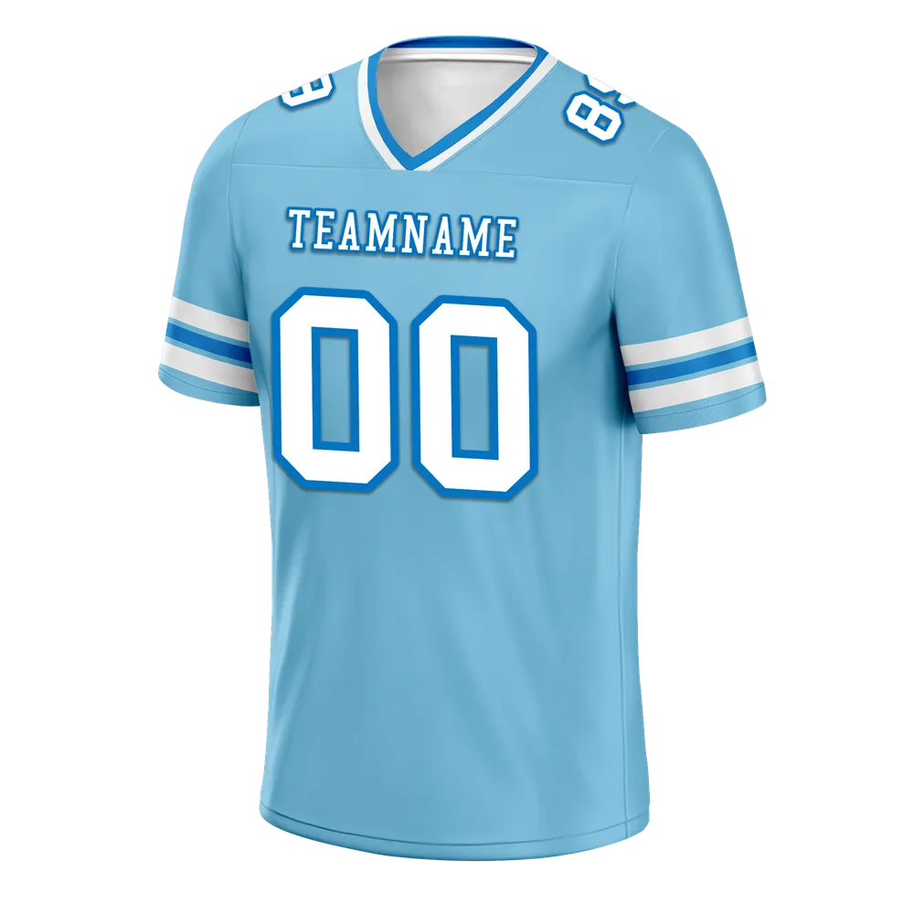 Custom Aqua Sleeve Stripes White Personalized Authentic Football Jersey FBJ02-bc0f07a
