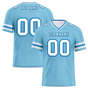 Custom Aqua Sleeve Stripes White Personalized Authentic Football Jersey FBJ02-bc0f07a