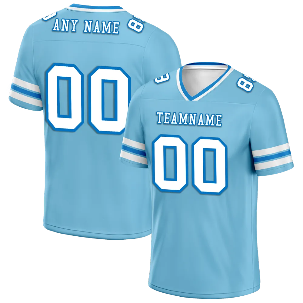 Custom Aqua Sleeve Stripes White Personalized Authentic Football Jersey FBJ02-bc0f07a