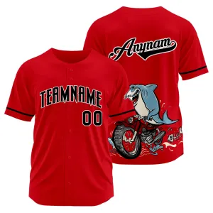 Custom Baseball Uniforms High-Quality for Adult Kids Optimized for Performance Motor shark-Red