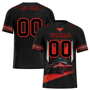 Custom Black Red Drift Fashion Black Personalized Authentic Football Jersey FBJ02-bc0fb0d