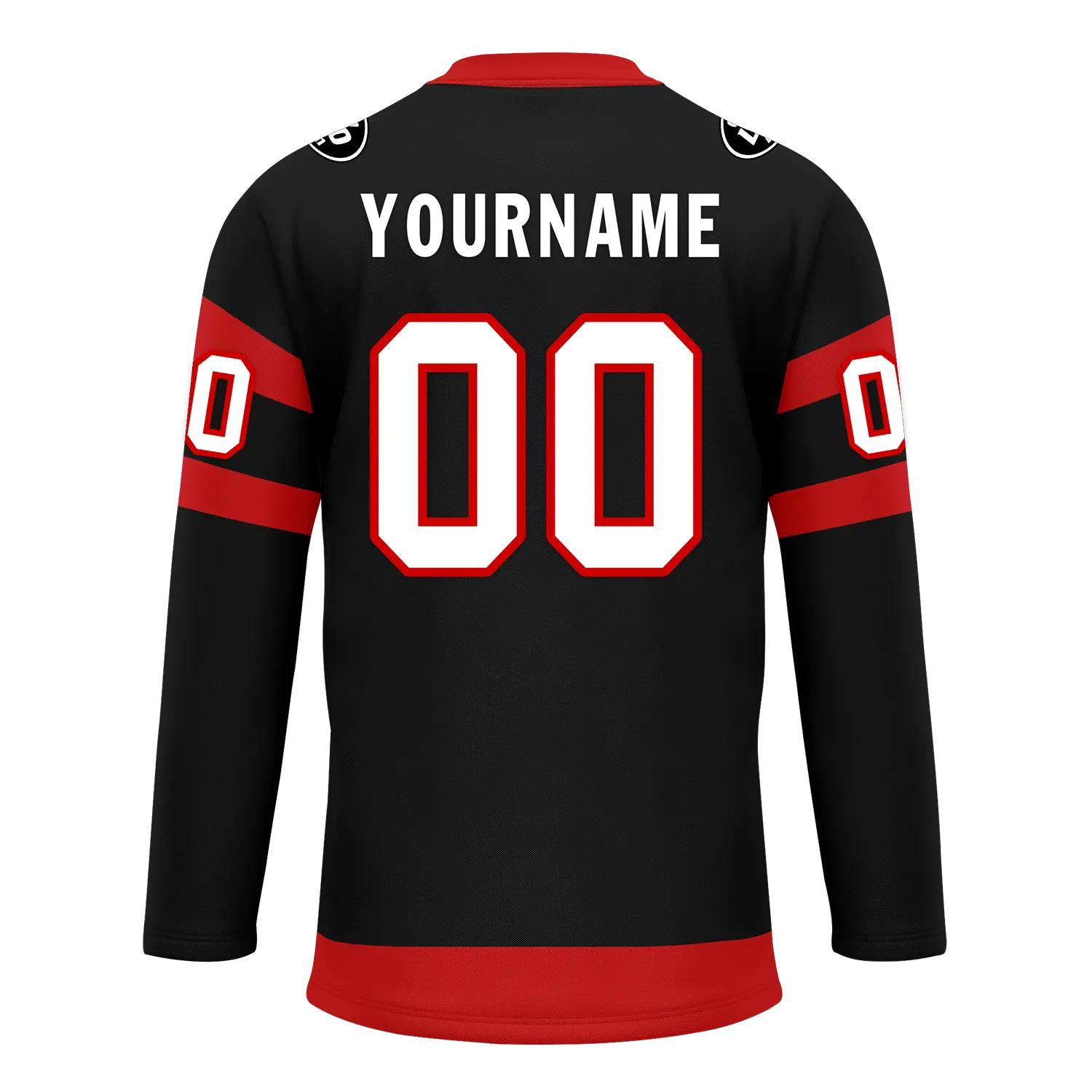 Custom Black Red Personalized Hockey Jersey HCKJ01-D0a70b0
