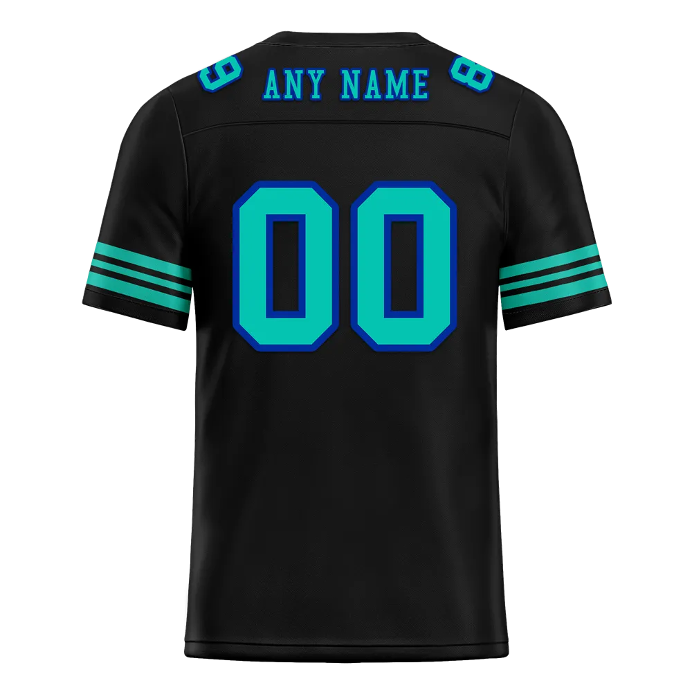 Custom Black Tie Dye Aqua Personalized Authentic Football Jersey FBJ02-bc0fa7f