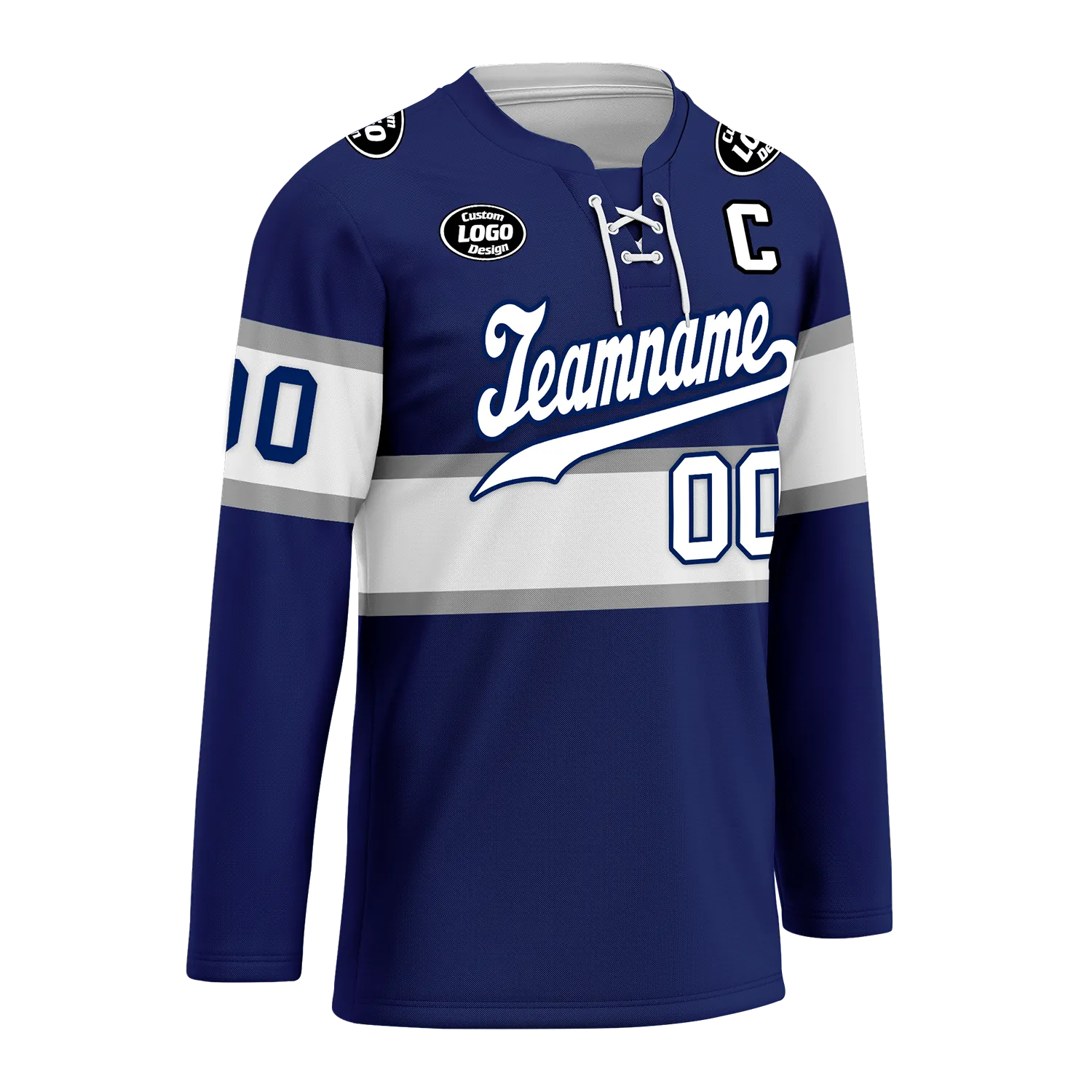 Custom Blue White Personalized Hockey Jersey HCKJ01-D0a70bd