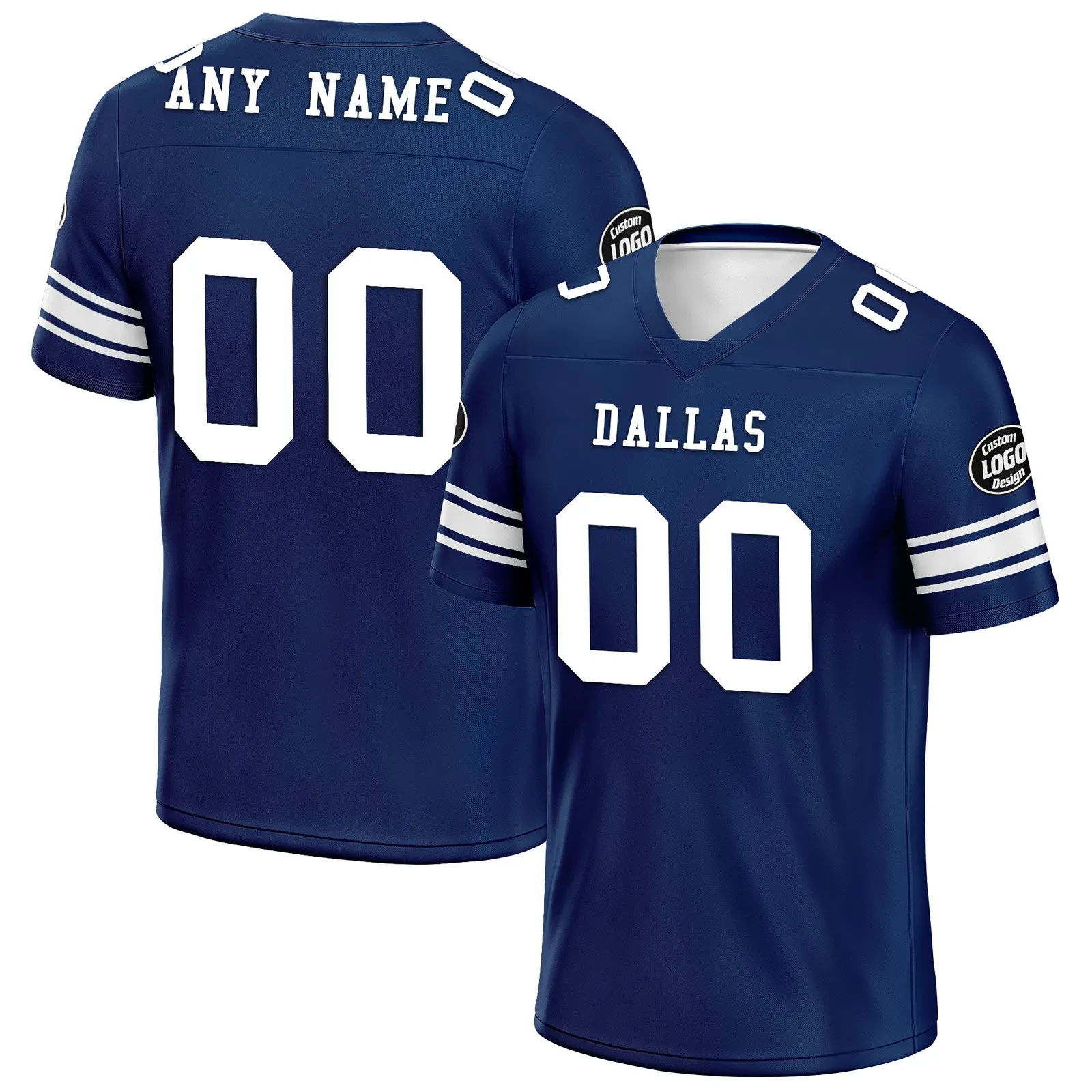 Custom Bule Dalls Personalized Authentic Football Jersey FBJ02-D020256-5