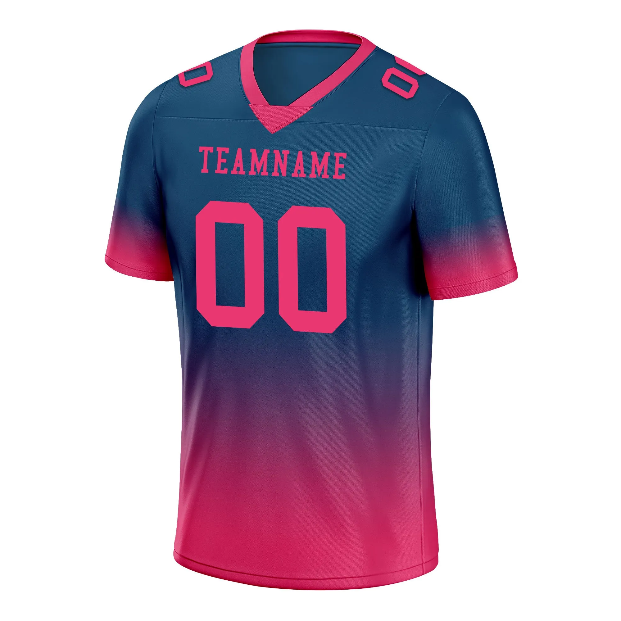 Custom Dark Teal Pink Fade Fashion Personalized Authentic Football Jersey FBJ02-D06089