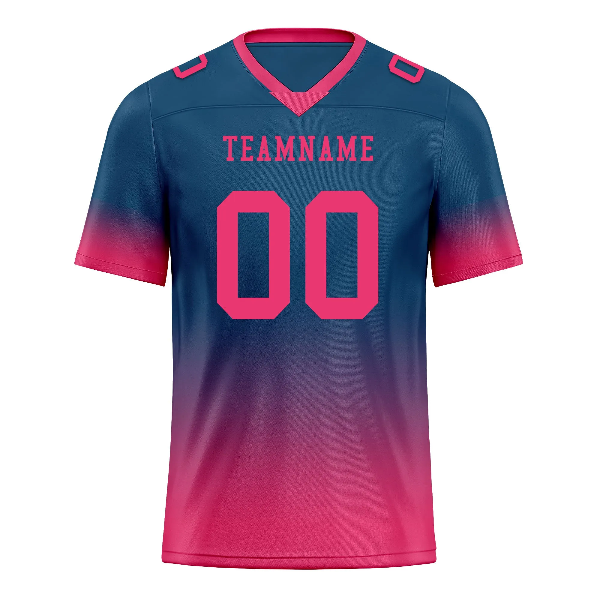 Custom Dark Teal Pink Fade Fashion Personalized Authentic Football Jersey FBJ02-D06089