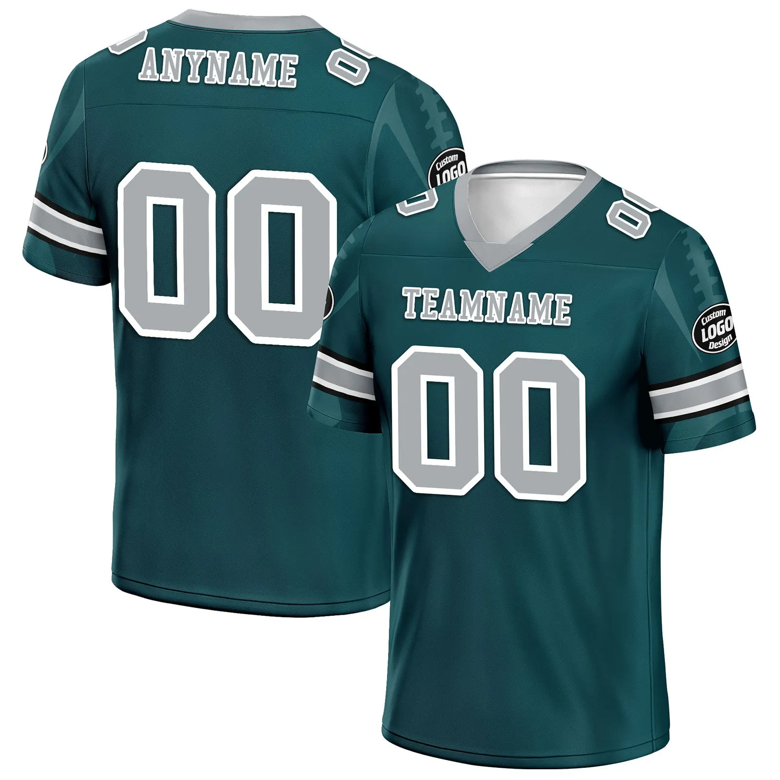 Custom Green Philadelphia Personalized Authentic Football Jersey FBJ02-D025033-21