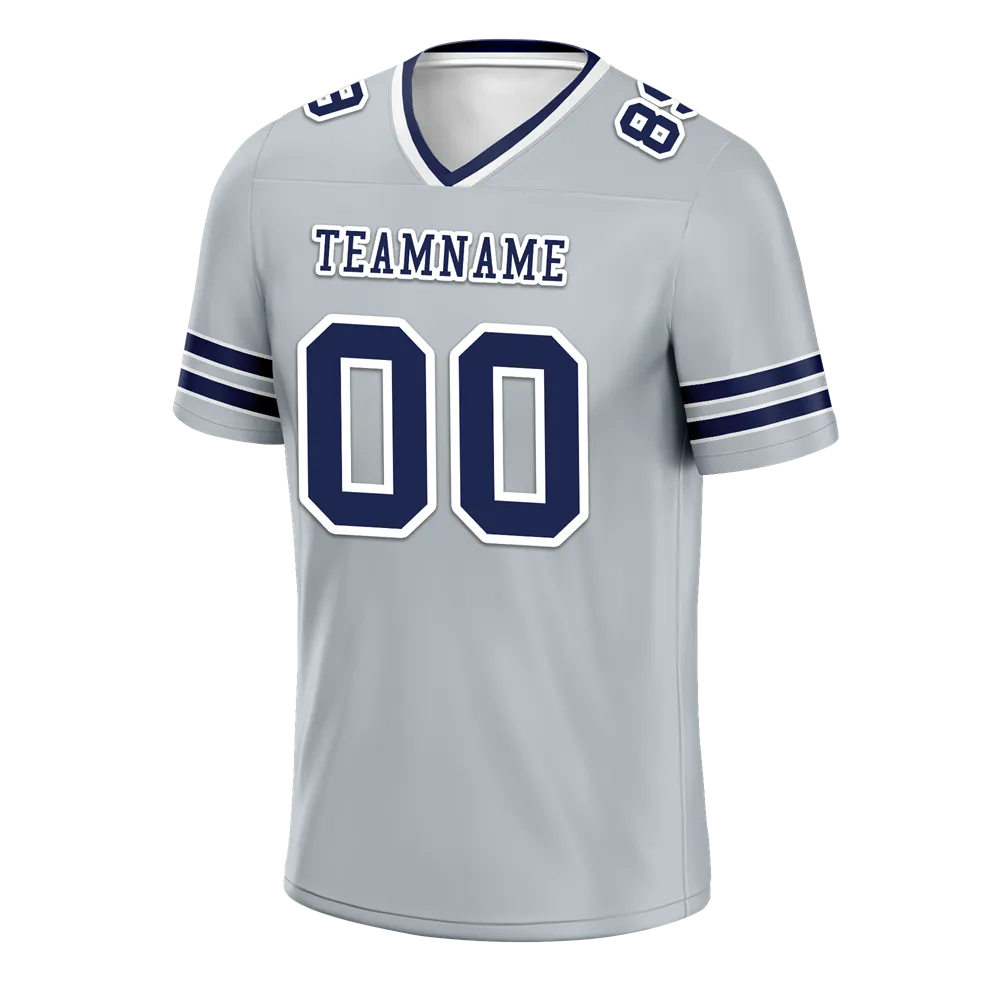 Custom Grey Sleeve Stripes Black Personalized Authentic Football Jersey FBJ02-bc0f08b