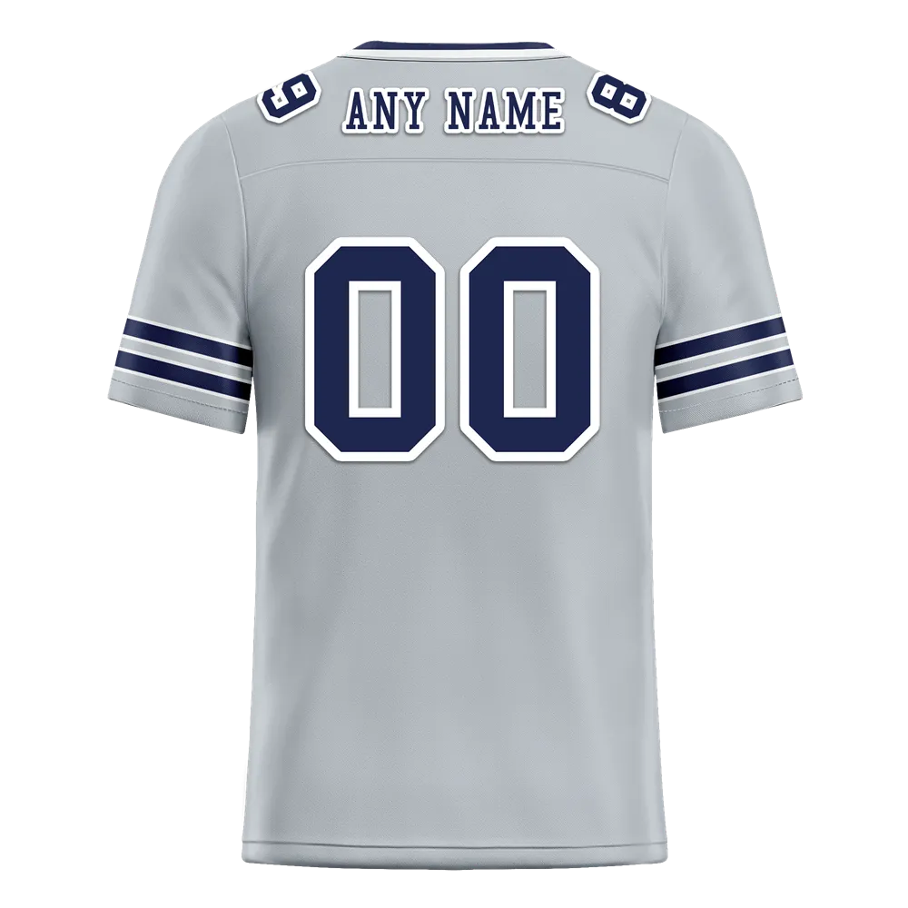 Custom Grey Sleeve Stripes Black Personalized Authentic Football Jersey FBJ02-bc0f08b