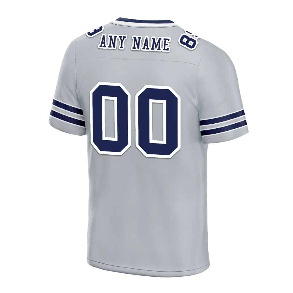 Custom Grey Sleeve Stripes Black Personalized Authentic Football Jersey FBJ02-bc0f08b