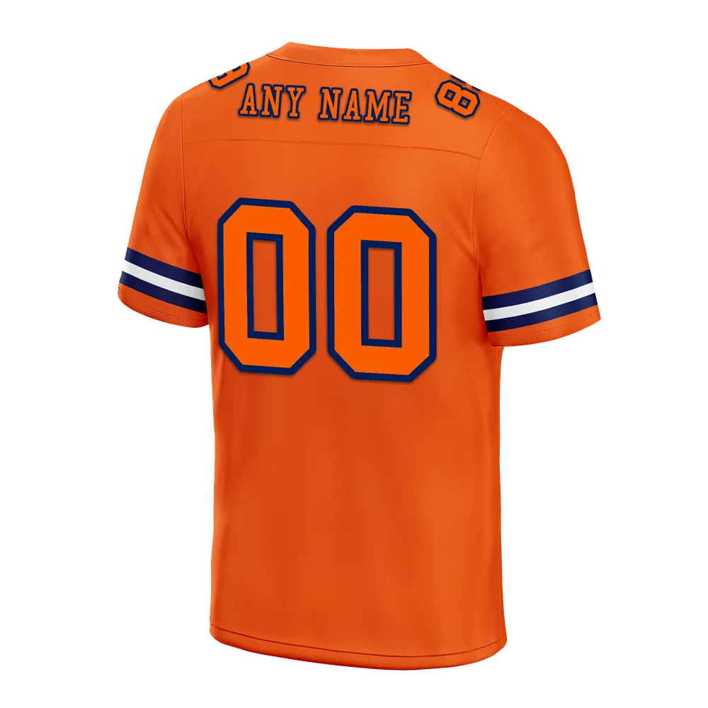 Custom Orange Sleeve Stripes Orange Personalized Authentic Football Jersey FBJ02-bc0f0e0