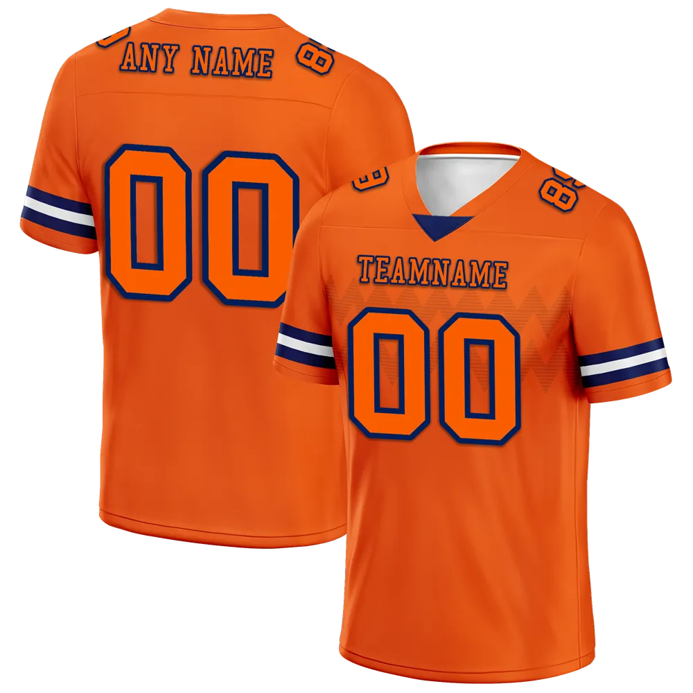 Custom Orange Sleeve Stripes Orange Personalized Authentic Football Jersey FBJ02-bc0f0e0