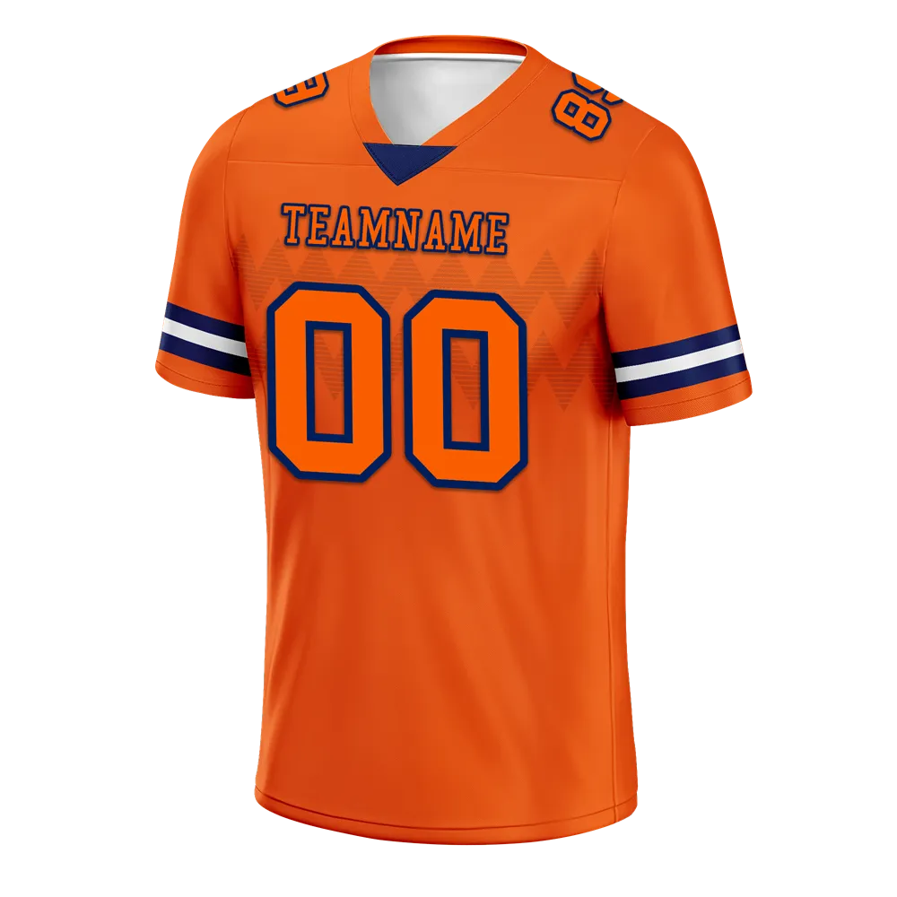 Custom Orange Sleeve Stripes Orange Personalized Authentic Football Jersey FBJ02-bc0f0e0