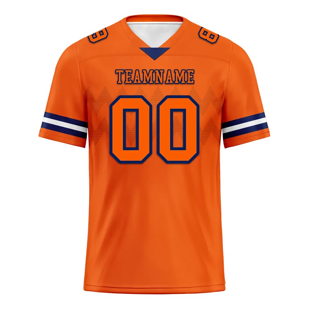 Custom Orange Sleeve Stripes Orange Personalized Authentic Football Jersey FBJ02-bc0f0e0