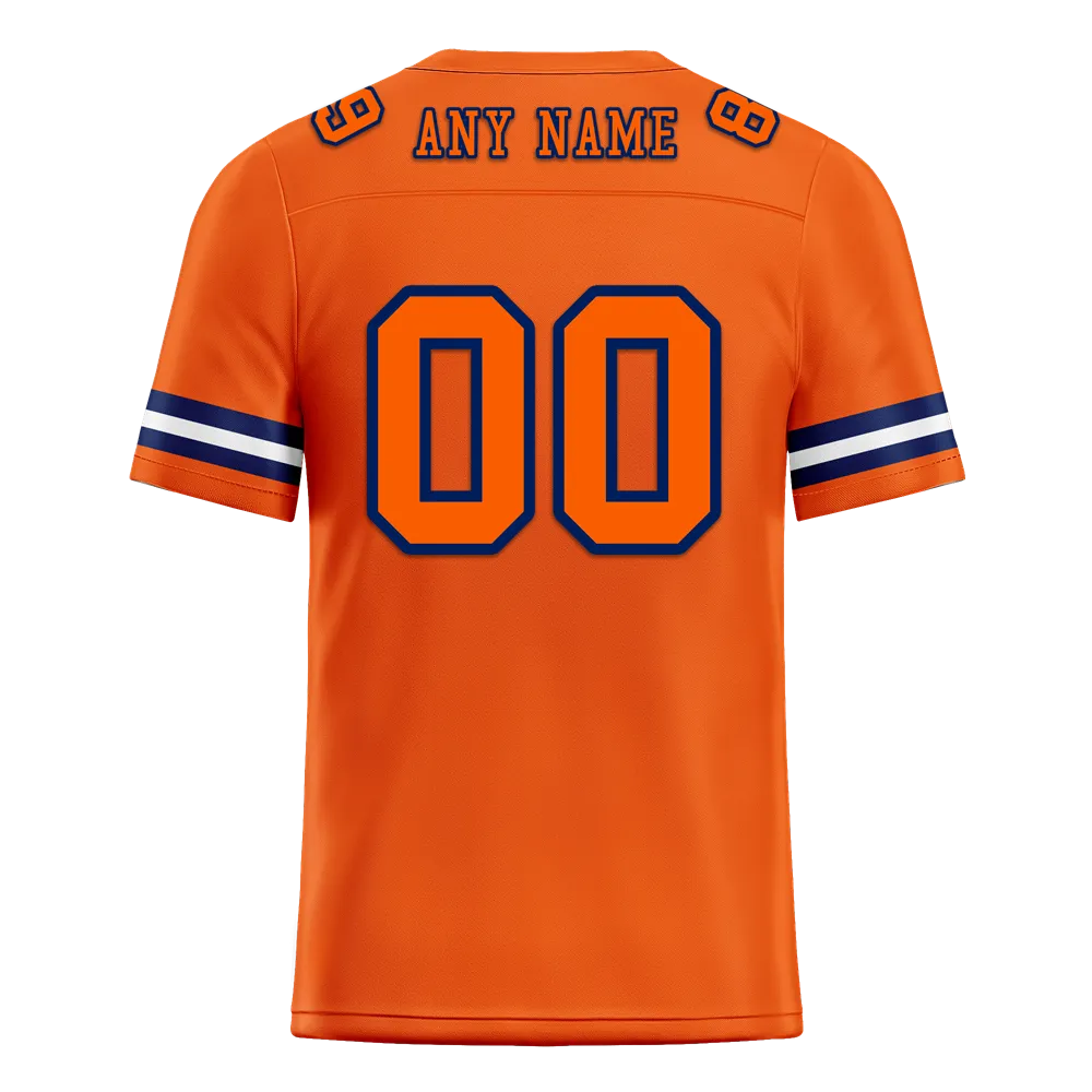 Custom Orange Sleeve Stripes Orange Personalized Authentic Football Jersey FBJ02-bc0f0e0