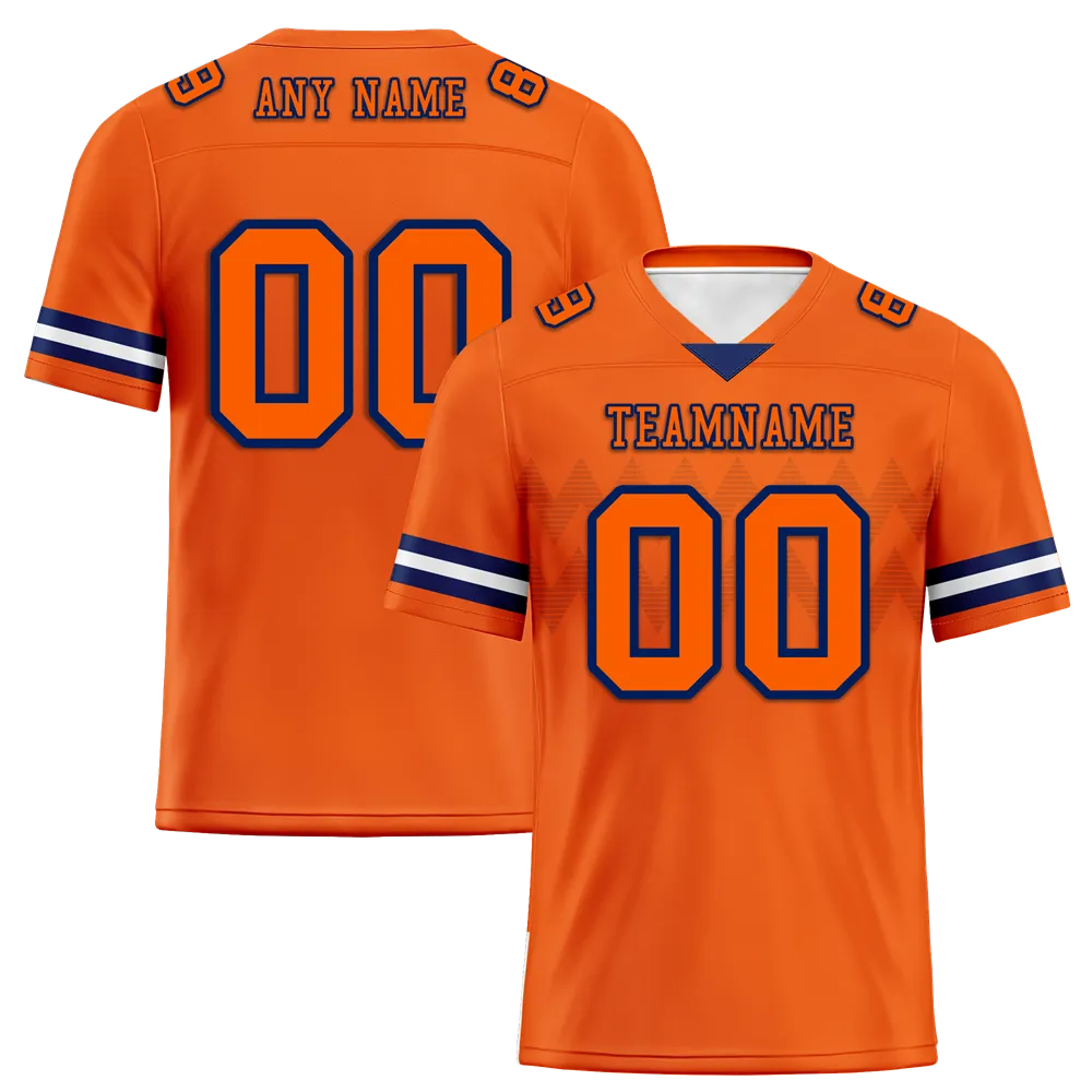 Custom Orange Sleeve Stripes Orange Personalized Authentic Football Jersey FBJ02-bc0f0e0