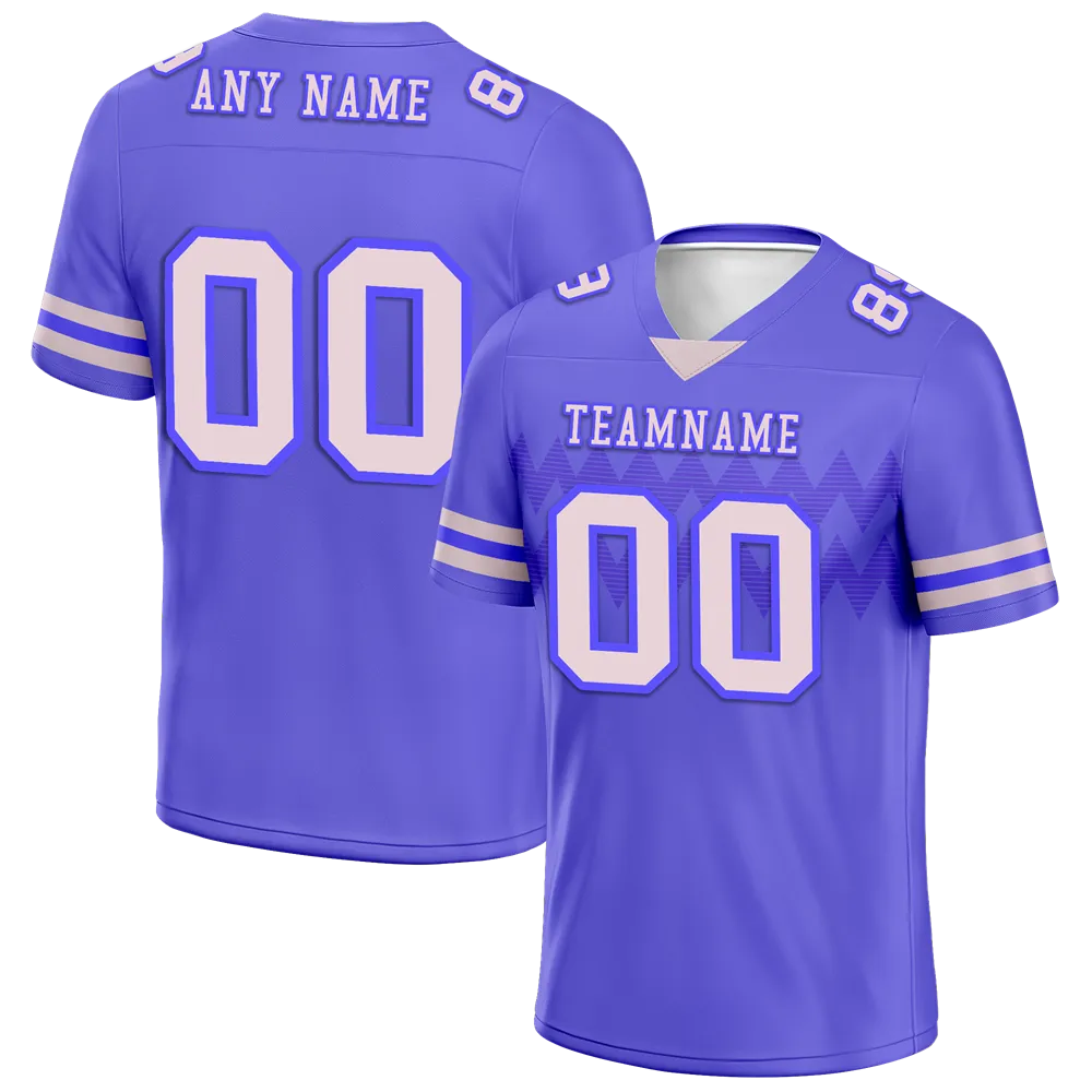 Custom Purple Sleeve Stripes Grey Personalized Authentic Football Jersey FBJ02-bc0f0d8