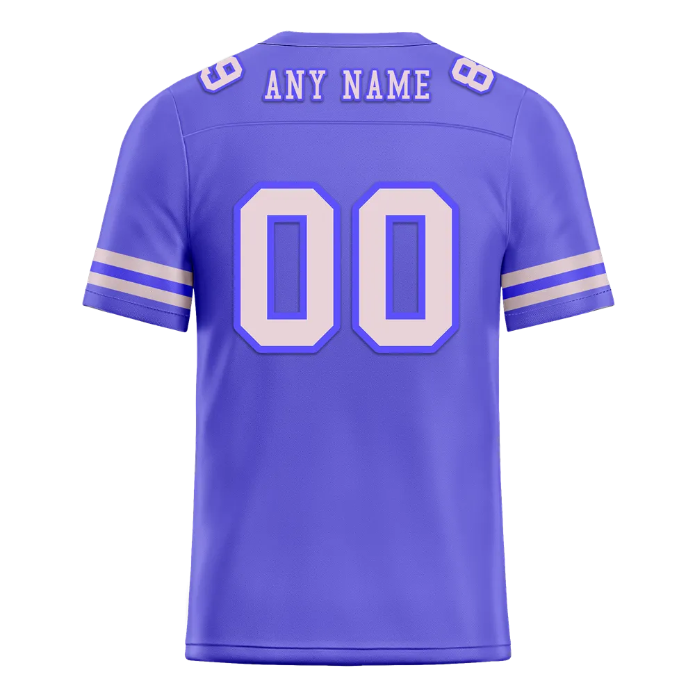 Custom Purple Sleeve Stripes Grey Personalized Authentic Football Jersey FBJ02-bc0f0d8