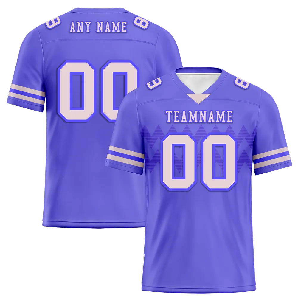 Custom Purple Sleeve Stripes Grey Personalized Authentic Football Jersey FBJ02-bc0f0d8