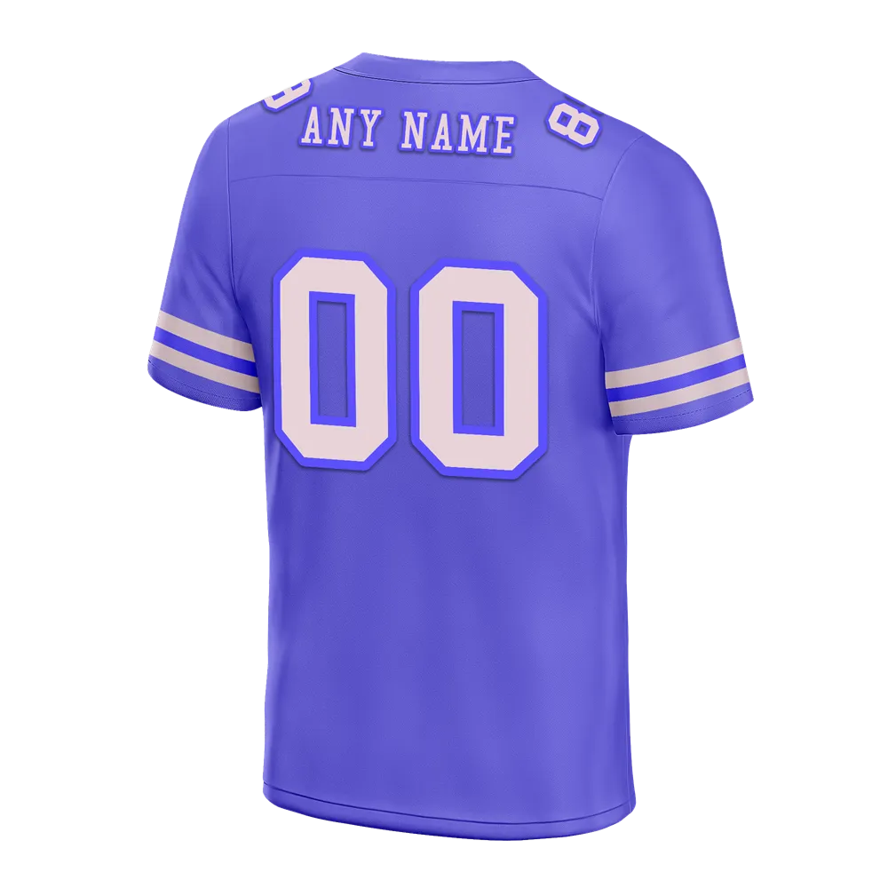 Custom Purple Sleeve Stripes Grey Personalized Authentic Football Jersey FBJ02-bc0f0d8